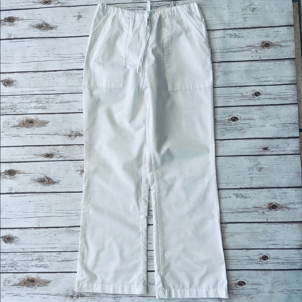 White scrub pants